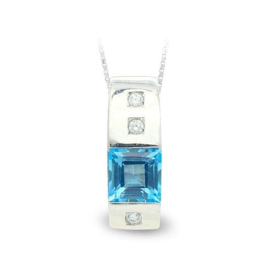 18K GARGANTILLA ORO BLANCO TOPACIO