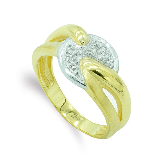 18K SORTIJA ORO BICOLOR MATE Y BRILLO. ANCHO: 11 MM