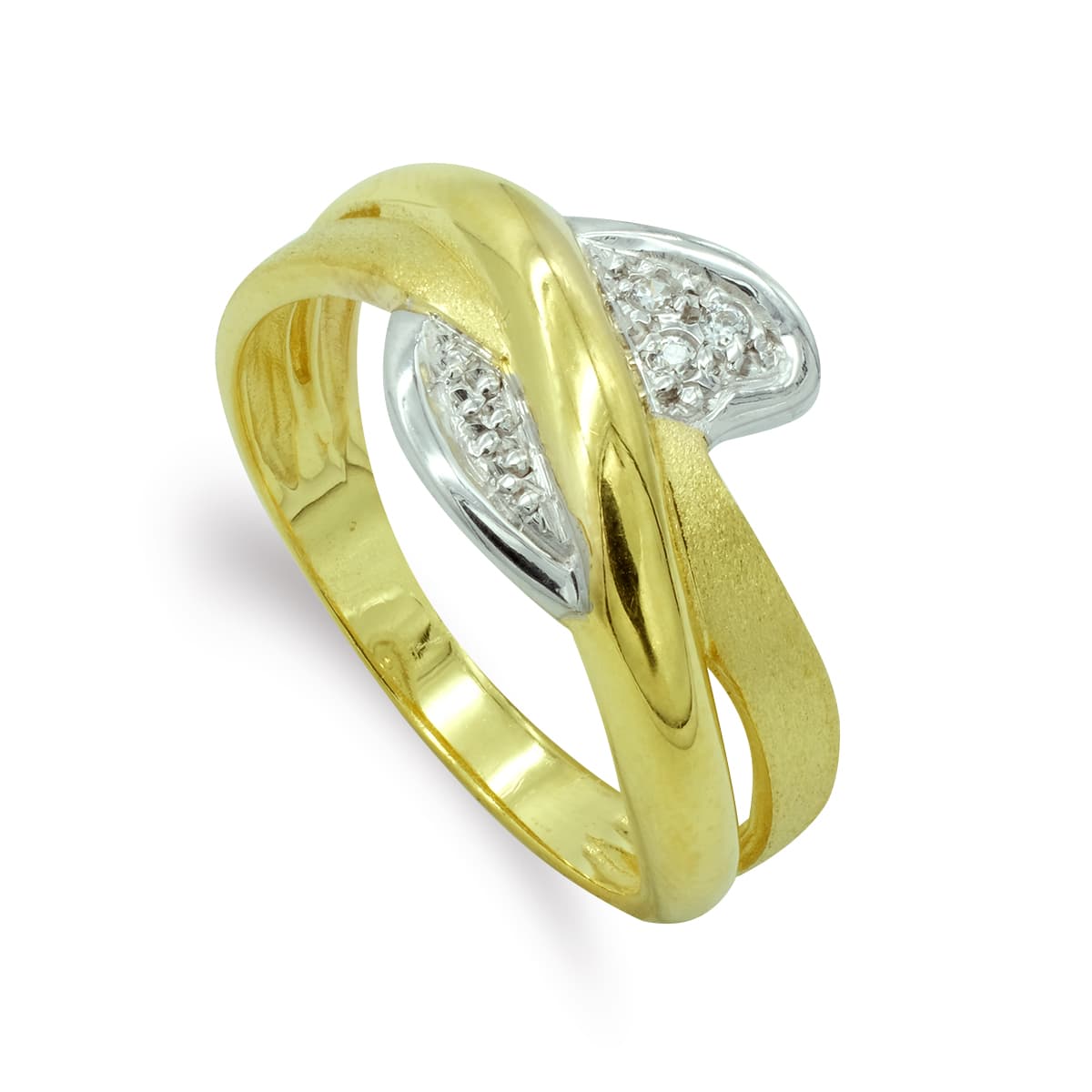 18K SORTIJA ORO BICOLOR MATE Y BRILLO. ANCHO: 11MM