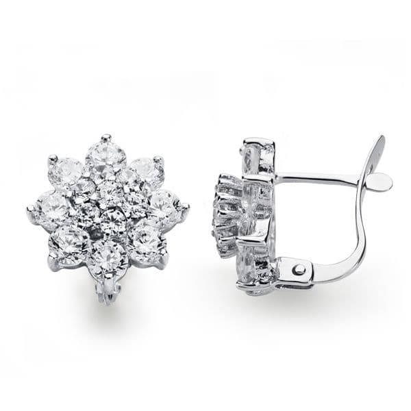 Pendientes Cuajo catalán 12 x 12 mm de oro blanco 18K
