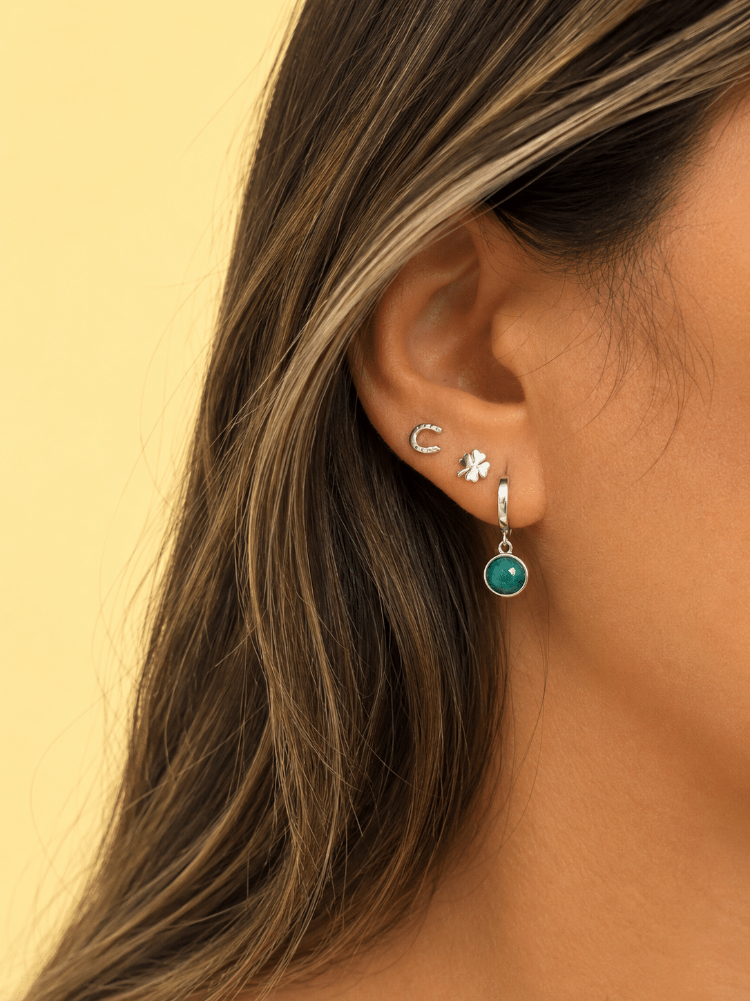Pendientes de la suerte de plata de ley - imagen adicional - Joyería Zafir