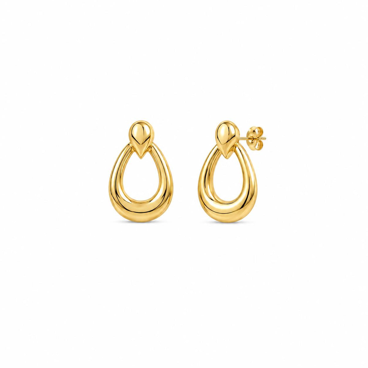Pendientes doble gota Aura con baño de oro de 14 quilates - Joyería Zafir