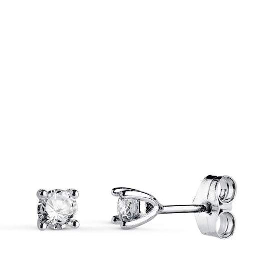 Pendientes Diamantes Laboratorio Talla Brillante 4 mm 0,400 Qts. Vs2-g. 4 x 4 mm de oro blanco 18K