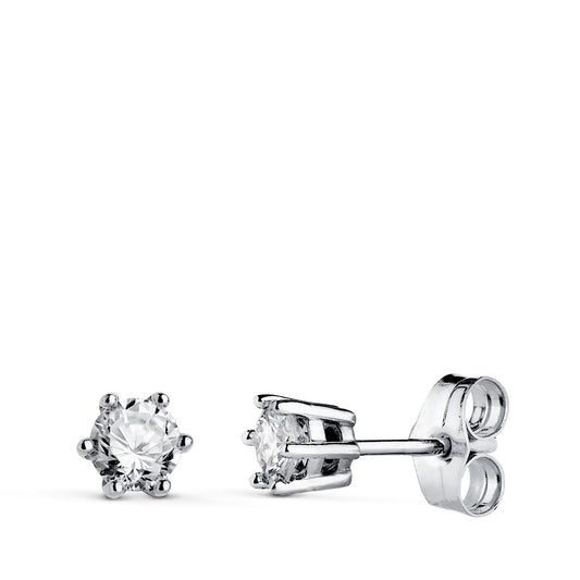 Pendientes Diamantes Laboratorio Talla Brillante 3,8 mm 0,400 Qts. Vs1-g. 4,5 x 4,5 mm de oro blanco 18K