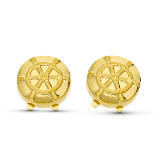 18K GEMELOS CUBREBOTON ORO AMARILLO TIMON 15 MM