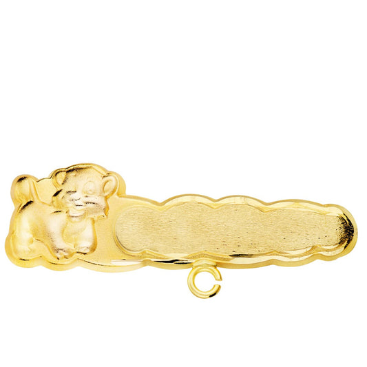 Alfiler Leon Tallado 28 x 8 mm de oro amarillo 18K