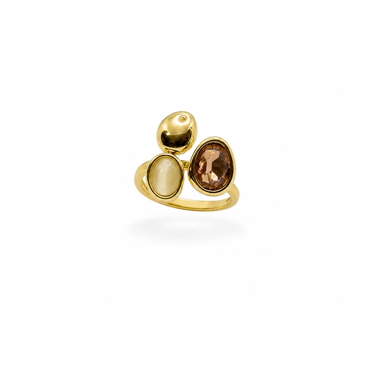 Anillo terra de aleación de metales con baño de oro de 14 quilates - Joyería Zafir