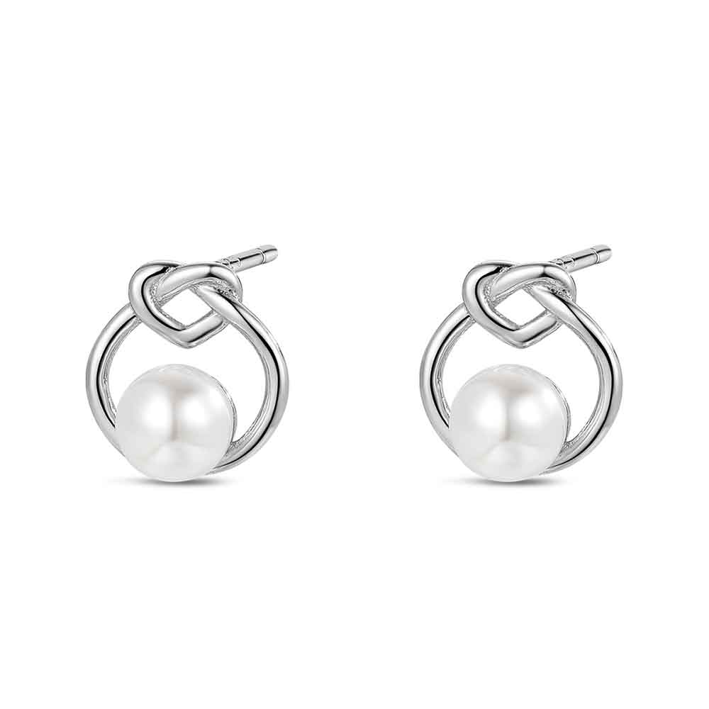 Pendiente de plata con perla natural