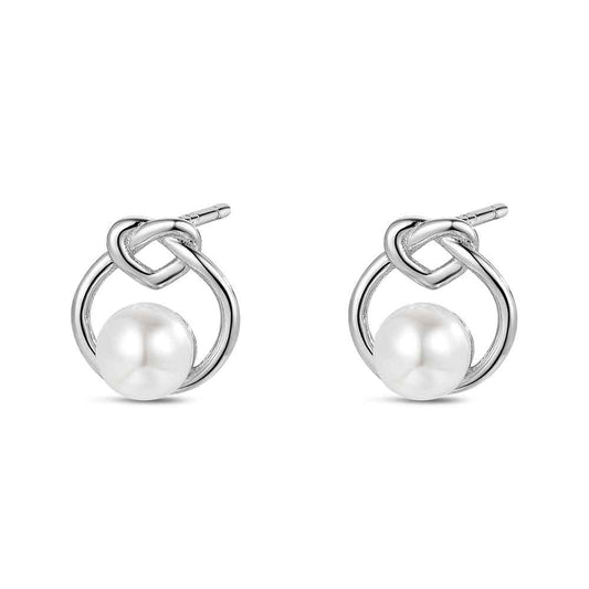 Pendiente de plata con perla natural