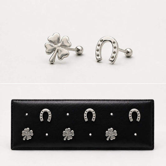 Pendientes de la suerte de plata de ley - Joyería Zafir