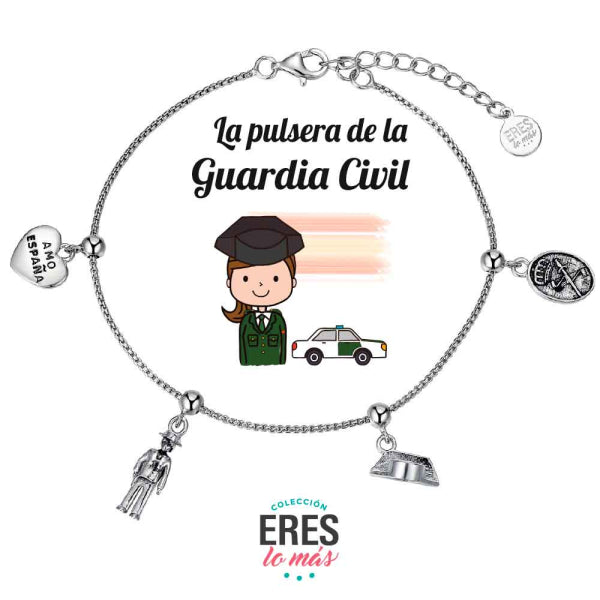 Pulsera eres lo más guardia civil cadena rodiada con cuatro colgantes