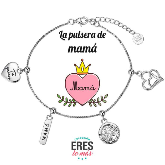 Pulsera eres lo más mamá cadena rodiada con cuatro colgantes