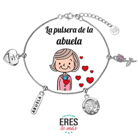 Pulsera eres lo más abuela cadena rodiada con cuatro colgantes