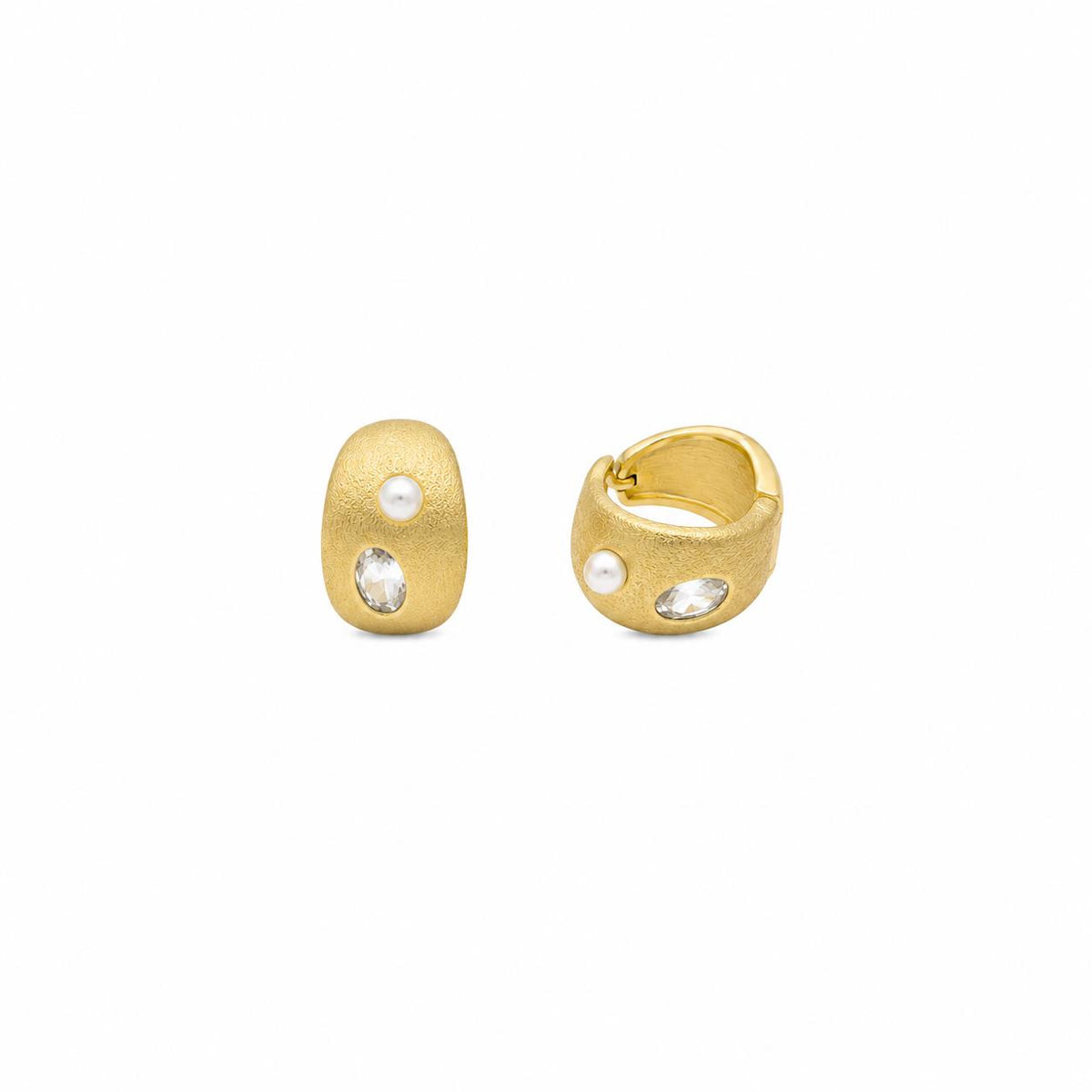 Pendientes gaia de aleación de metales con baño de oro de 14 quilates - Joyería Zafir
