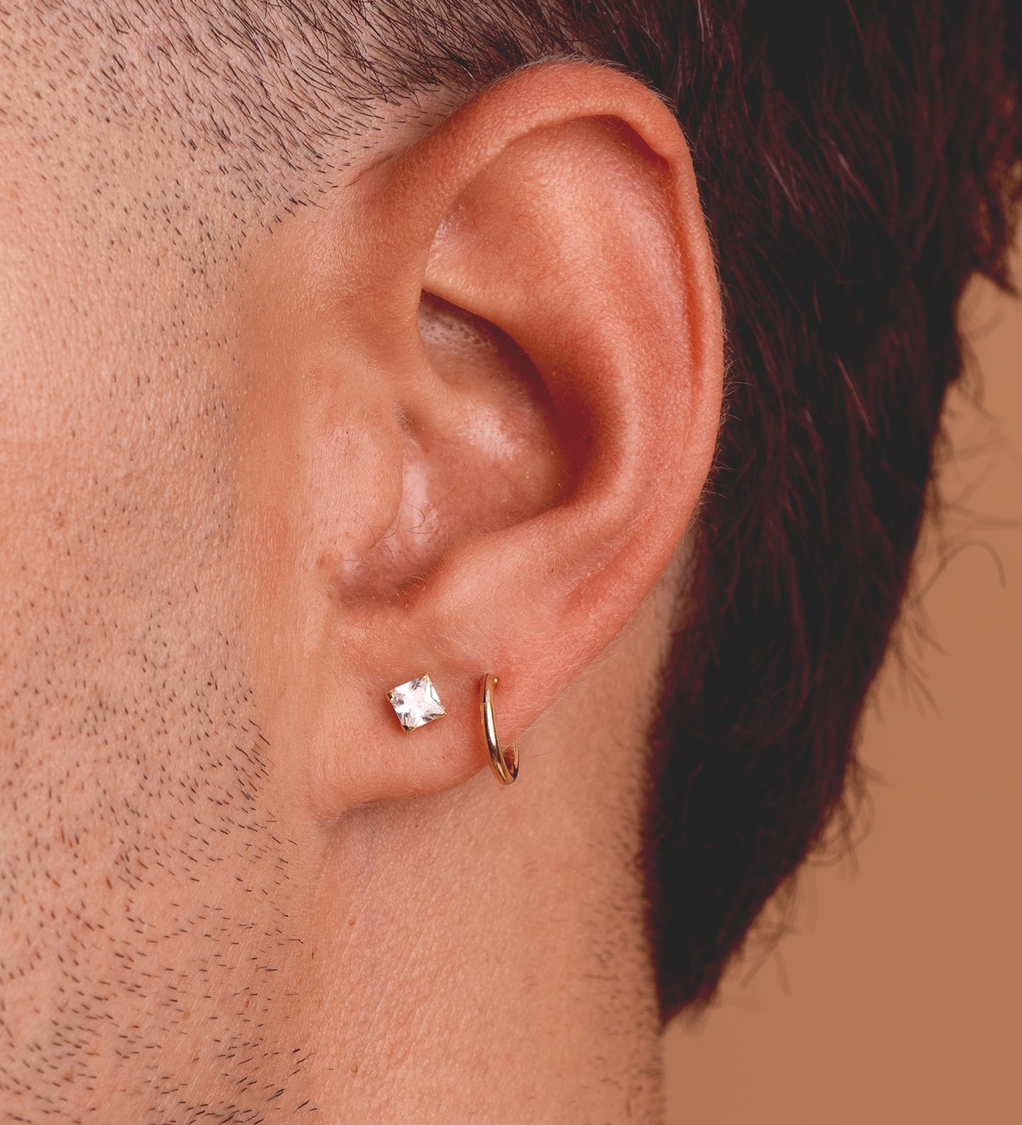 18K PENDIENTES AROS REDONDOS LISOS LIGEROS ORO AMARILLO 10X1.50 MM