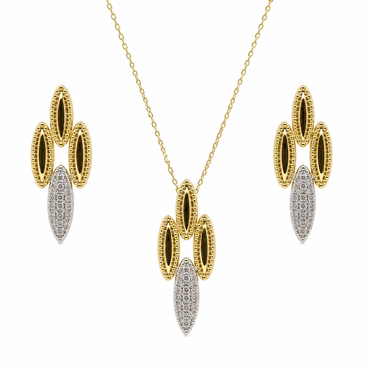 Set lumière de aleación de metales con baño de oro de 14 quilates - Joyería Zafir