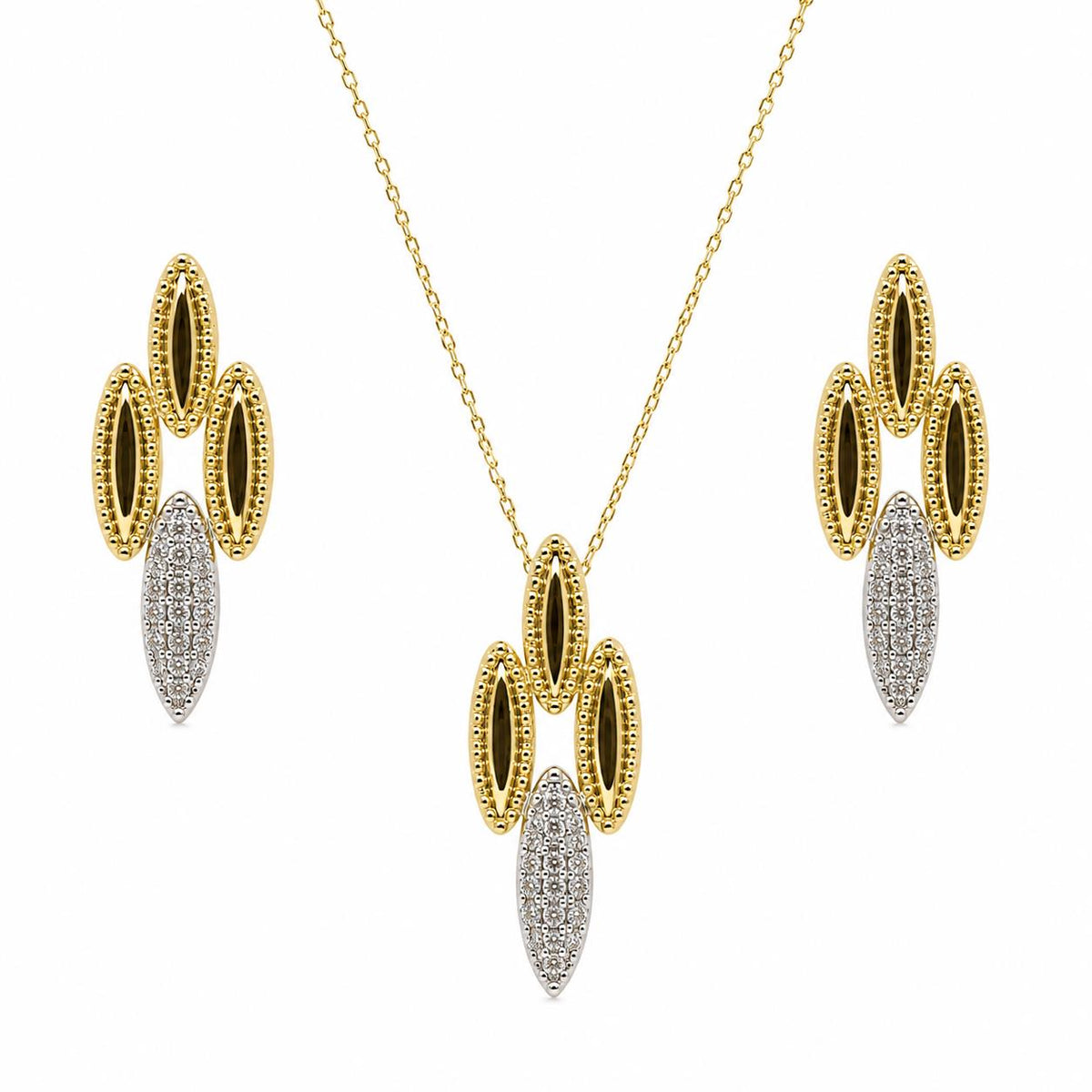 Set lumière de aleación de metales con baño de oro de 14 quilates - Joyería Zafir