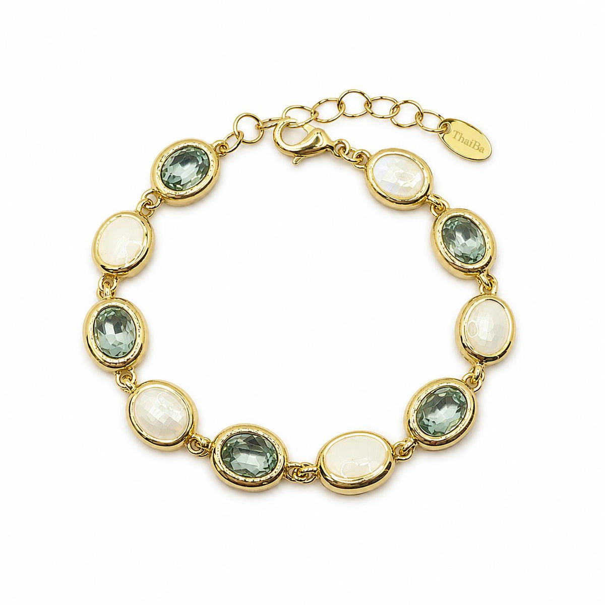 Pulsera topacio con baño de oro de 14 quilates - Joyería Zafir