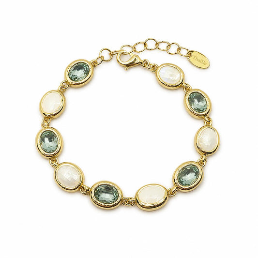 Pulsera topacio con baño de oro de 14 quilates - Joyería Zafir