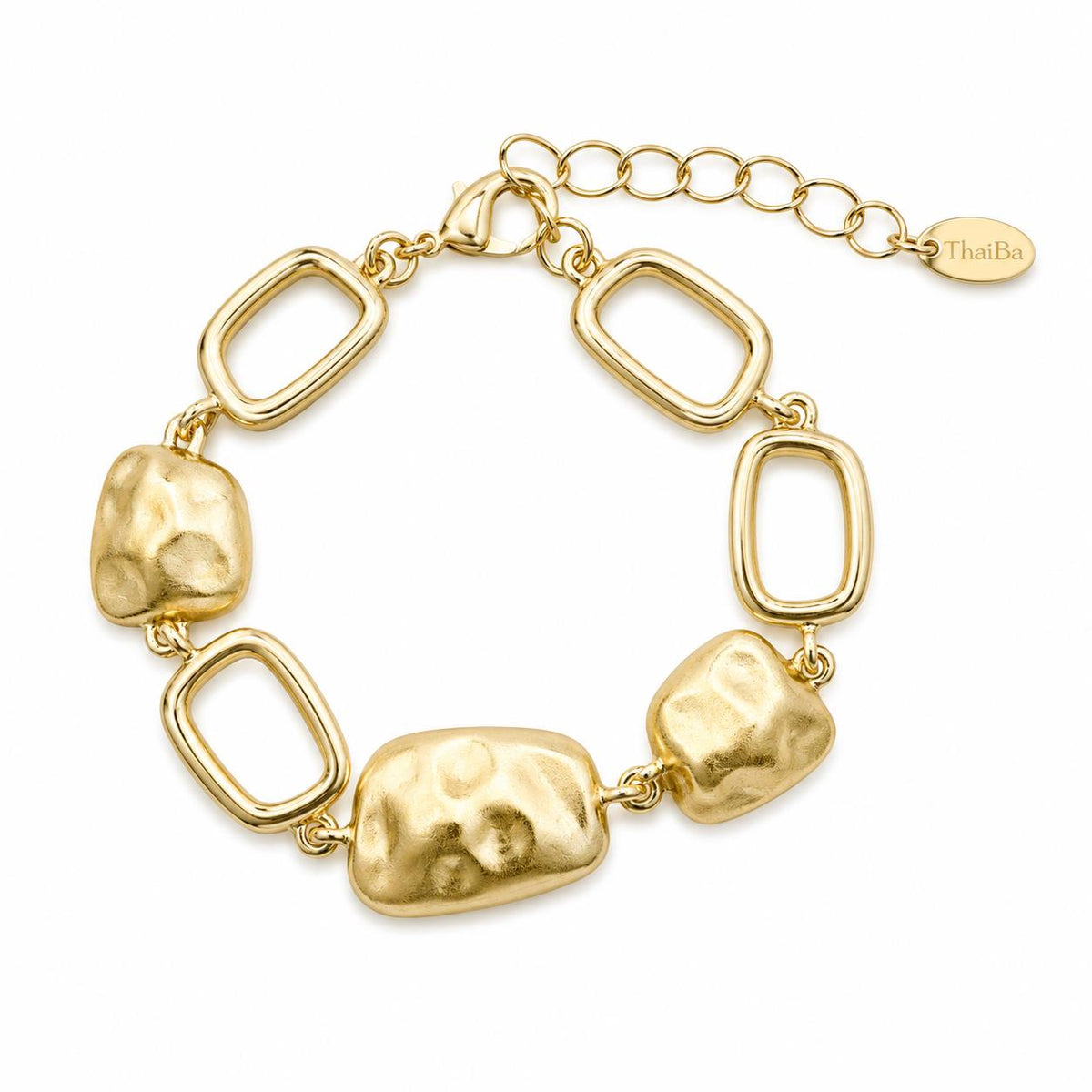 Pulsera troquelada con baño de oro de 14 quilates - Joyería Zafir