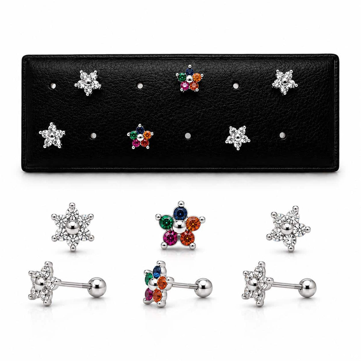 Pendientes florecita de plata de ley - Joyería Zafir