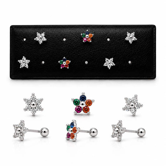 Pendientes florecita de plata de ley - Joyería Zafir