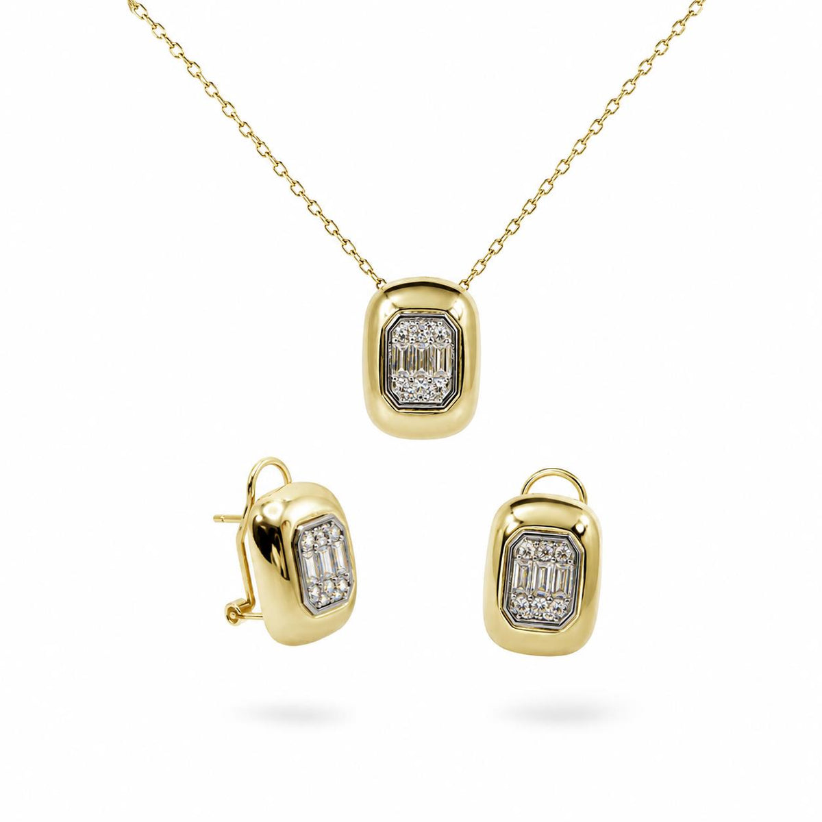 Set circonitas àgatha de aleación de metales con baño de oro de 14 quilates - Joyería Zafir