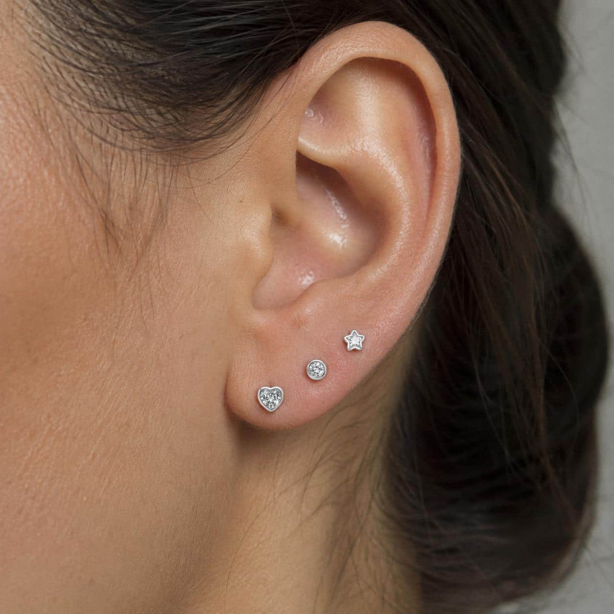 Pendientes mix rosca de plata de ley - imagen adicional - Joyería Zafir