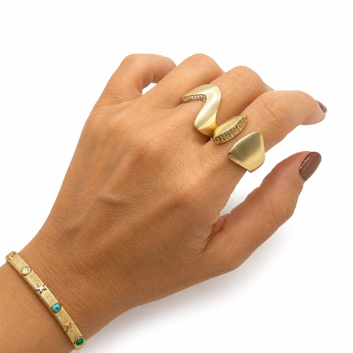 Anillo Nova con baño de oro de 14 quilates - imagen adicional - Joyería Zafir