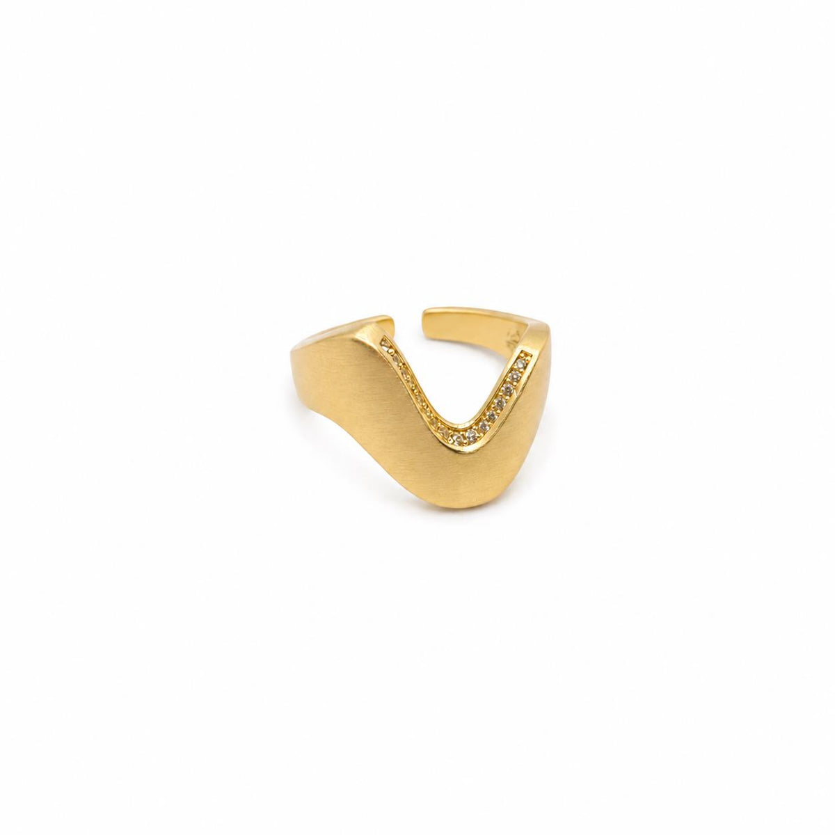 Anillo Nova con baño de oro de 14 quilates - Joyería Zafir