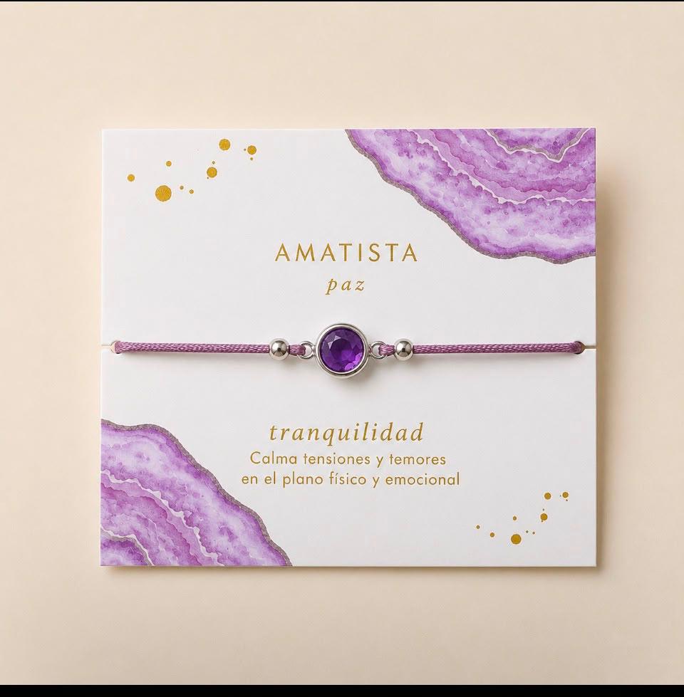 Pulsera Amatista de plata de ley - Joyería Zafir