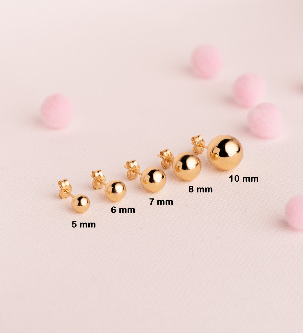 Pendientes Bola Lisa Brilla Hueca. Ancho: 6 mm. de oro amarillo 18K