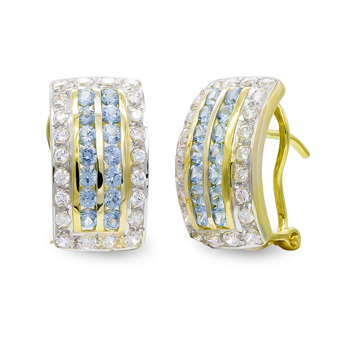 Pendientes y Circonita de oro amarillo 18K