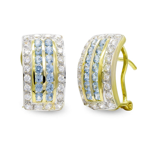 Pendientes y Circonita de oro amarillo 18K