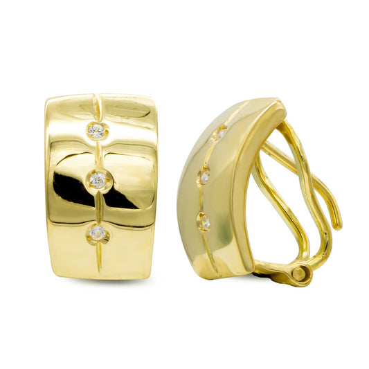 Pendientes con Circonita de oro amarillo 18K