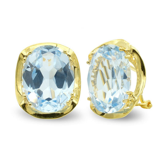 Pendientes con Piedra Oval de oro amarillo 18K