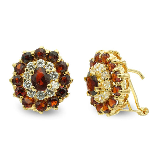 Pendientes Oval con Circonita de oro amarillo 18K