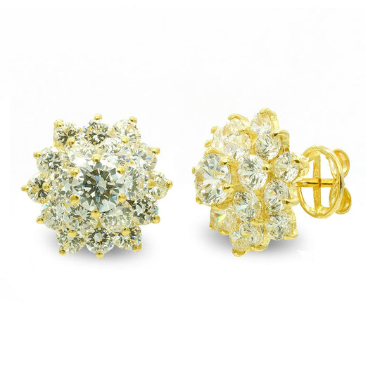 Pendientes Garras con Circonita de oro amarillo 18K