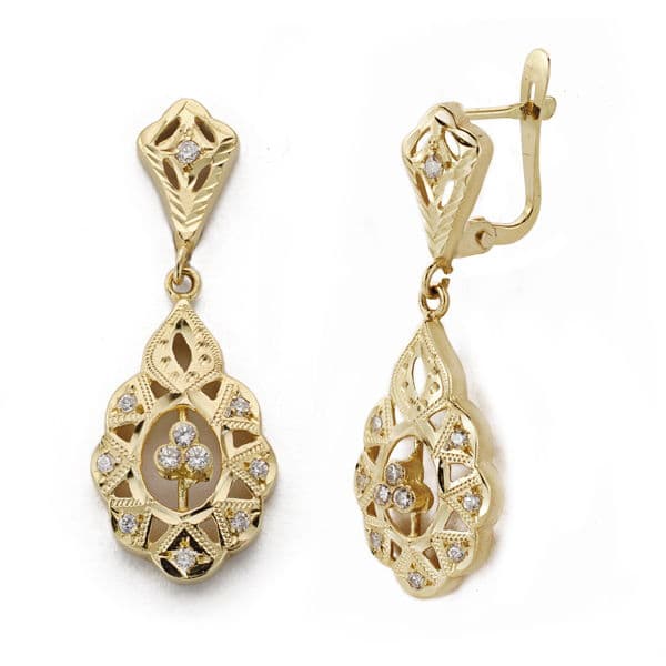 Pendientes Cubanas 32 x 11 mm de oro amarillo 18K