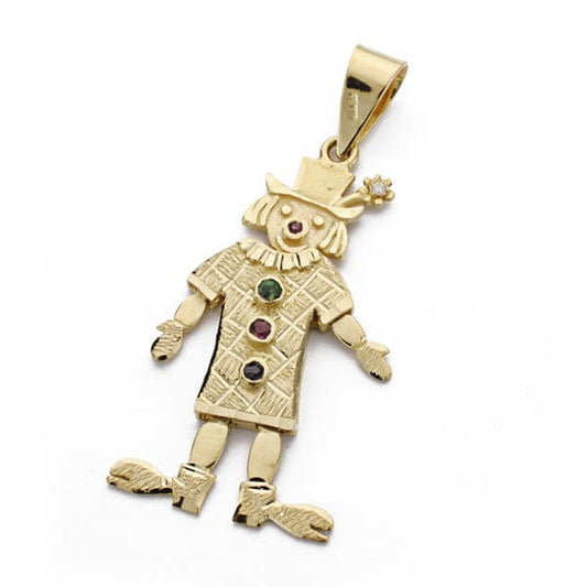 18K COLGANTE ORO AMARILLO PAYASO ARTICULADO. 33X13 MM