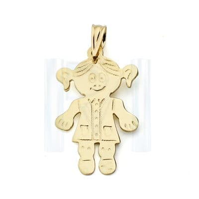 18K COLGANTE ORO AMARILLO NIÑA 20X11 MM