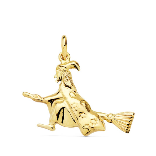 Colgante Amuleto Bruja 22 x 16 mm de oro amarillo 18K