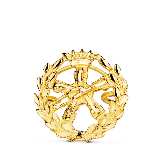 18K INSIGNIA ORO AMARILLO INGENIERO AERONAUTICO ( AEROESPACIAL ) 15 X 15 MM