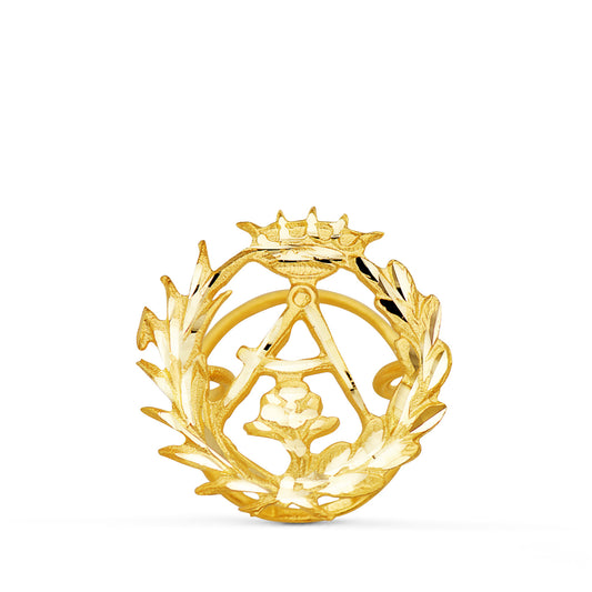 Insignia Arquitectura. 16 x 16 mm de oro amarillo 18K