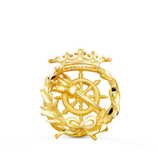 18K INSIGNIA ORO AMARILLO CIENCIAS POLITICAS 17 X 14 MM