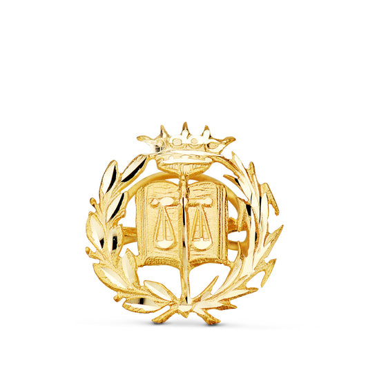 Insignia Derecho. 18 x 17 mm de oro amarillo 18K