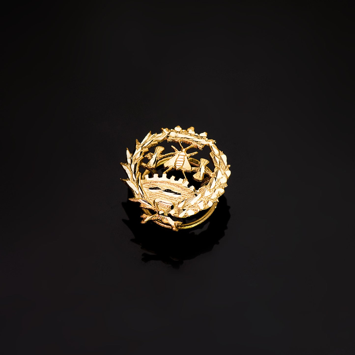 18K INSIGNIA ORO AMARILLO CIENCIAS ECONOMICAS 18 X 17 MM