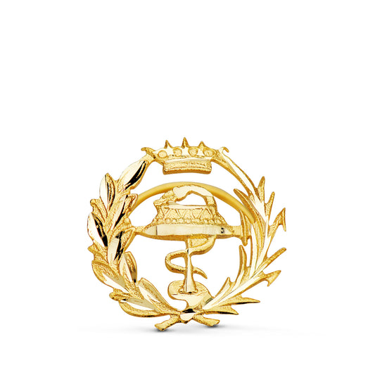 Insignia Farmacia. 15 x 15 mm de oro amarillo 18K