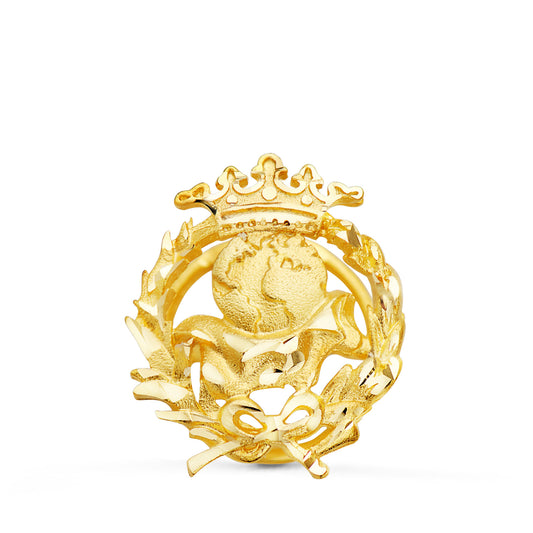 Insignia Geografia 17 x 14 mm de oro amarillo 18K