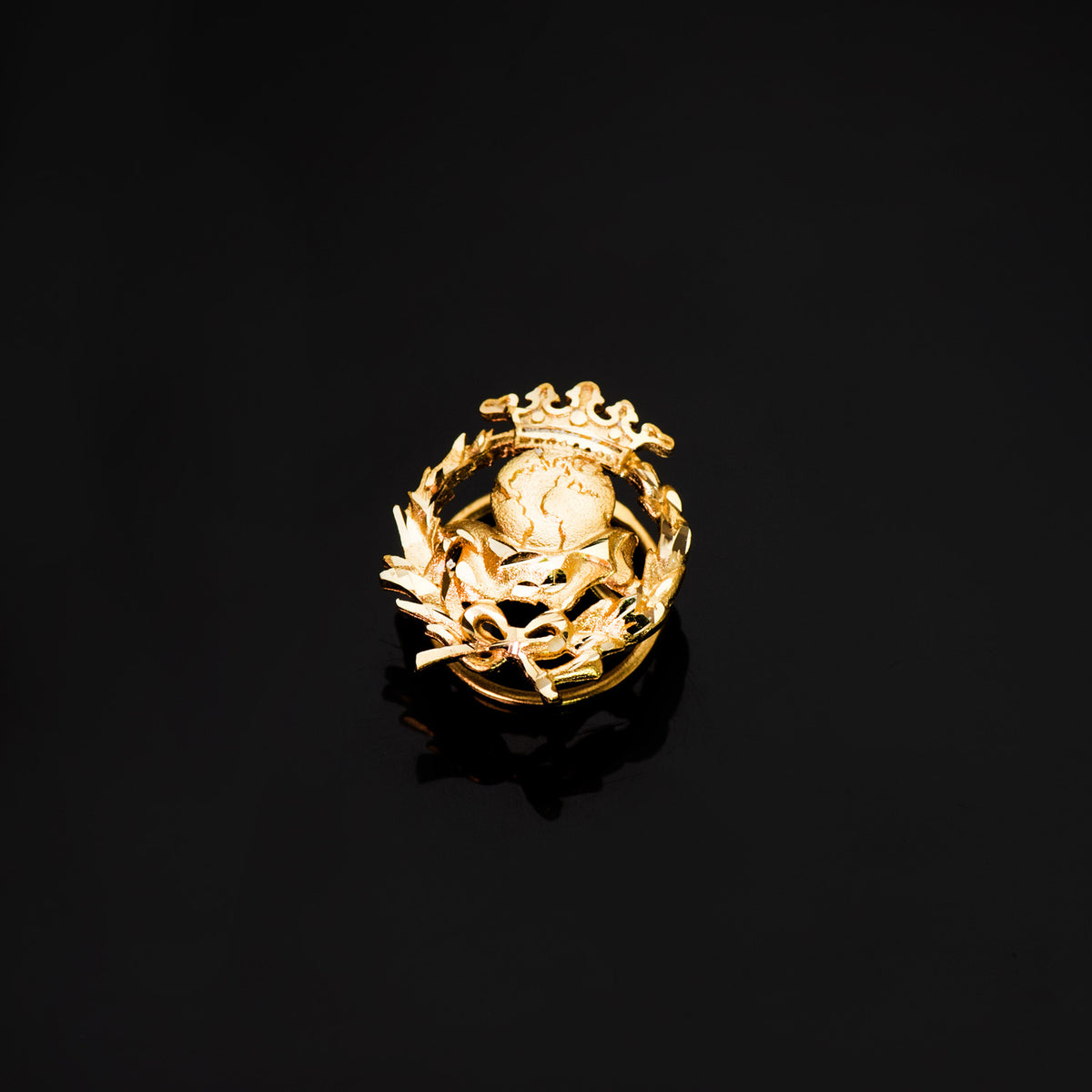 Insignia Geografia 17 x 14 mm de oro amarillo 18K